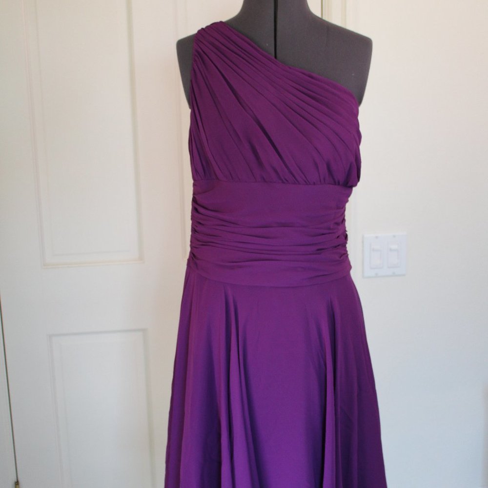 B2 Purple One shoulder size 16 cocktail